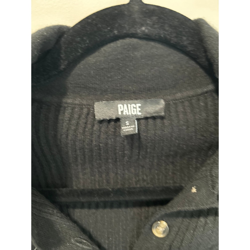 PAIGE Jayde Collared Buttondown Cardigan Ribbed Knit Small Cuff Detail - Picture 4 of 9